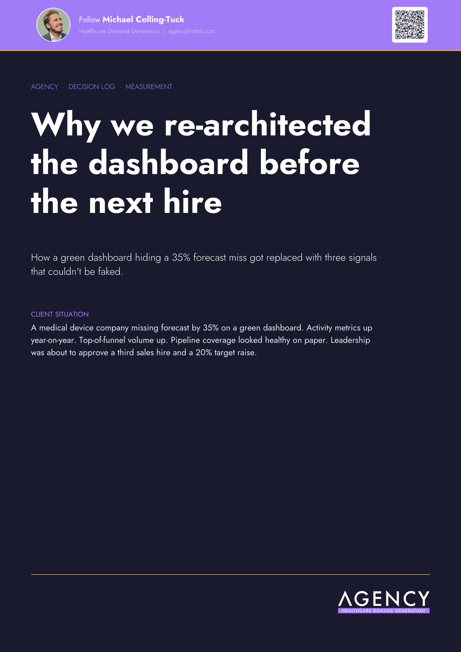 Decision log: Why we re-architected the dashboard before the next hire