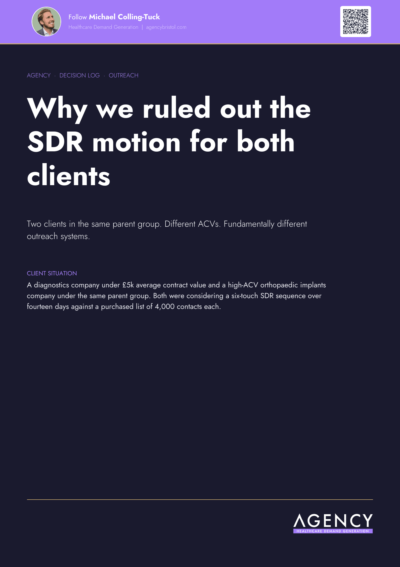 Decision log: Why we ruled out the SDR motion for both clients