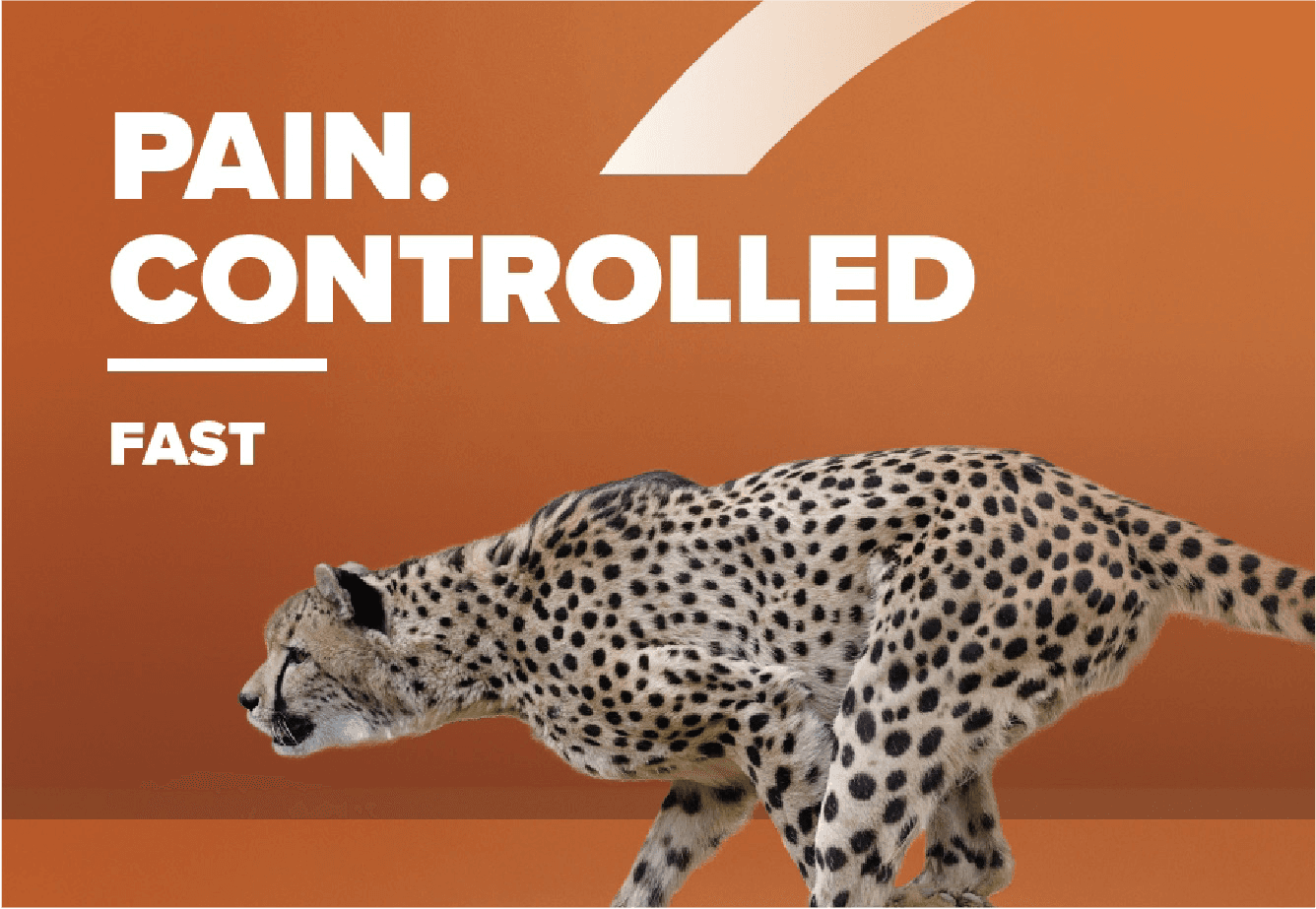 Pain. Controlled. Fast. Launch creative for a hospital pain product