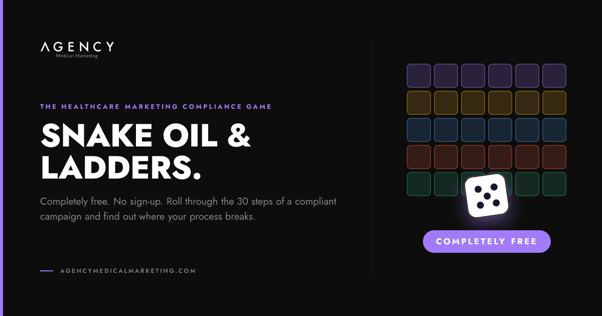 Snake Oil & Ladders, AGENCY social share artwork