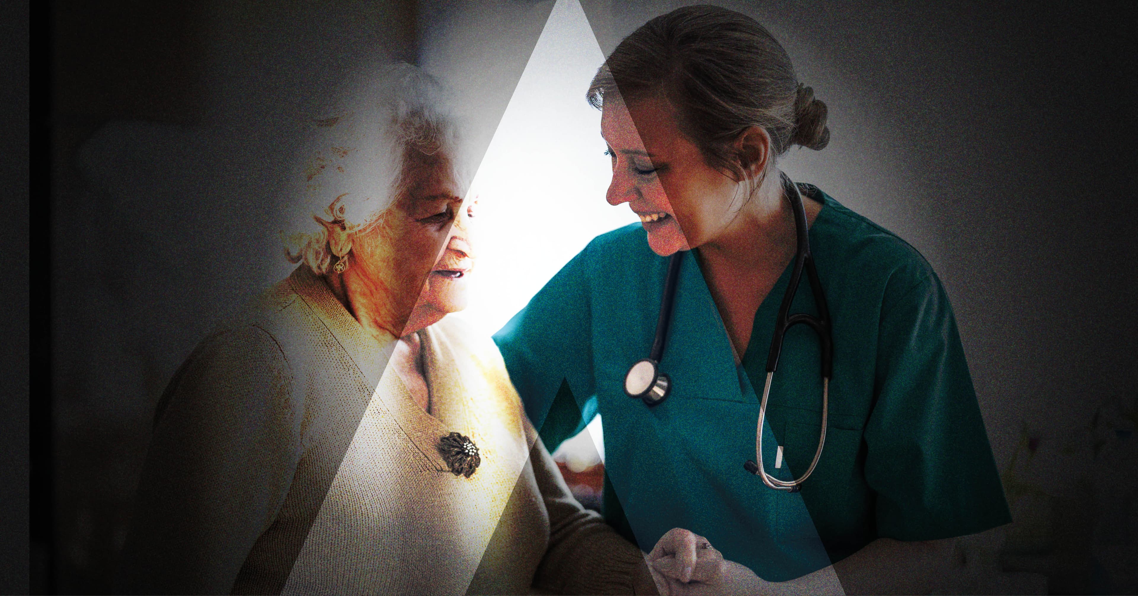 Elderly patient and clinician sharing a moment, the kind of real story that turns clinical evidence into a compelling narrative